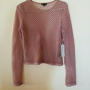 Long sleeve pink shirt with holes
